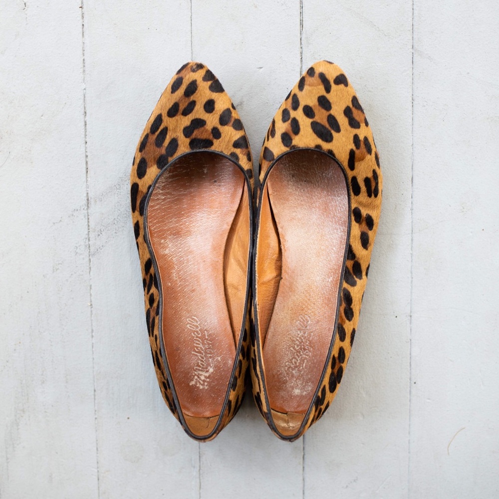 Calf-hair leopard flats